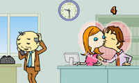 Beso de amante de oficina