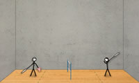 Strichmännchen Badminton